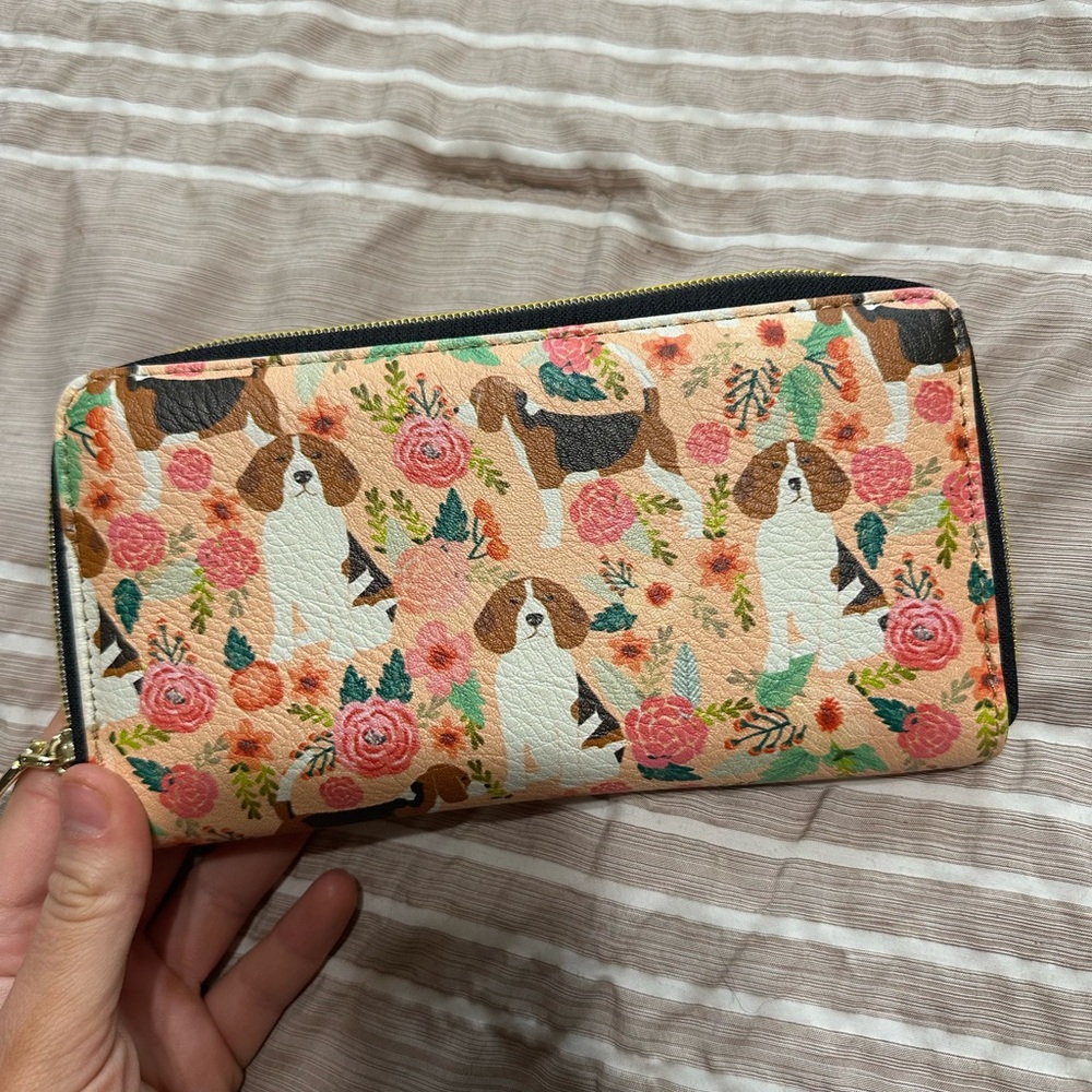 Floral Dog Print Wallet